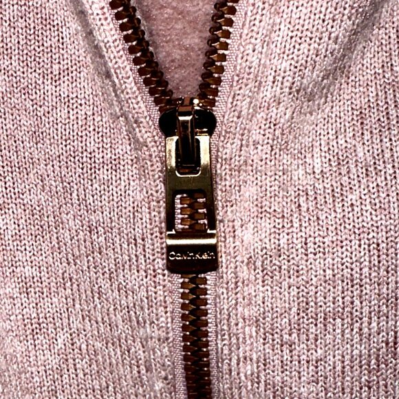 Calvin Klein Tech Fleece Jacket Pink M Pockets Athleisure Full Zip Quiet Luxury - Picture 4 of 12